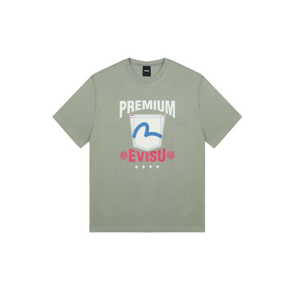 Denim Pocket Print loose fit Short-sleeve T-shirt_EV2UTS911_LK