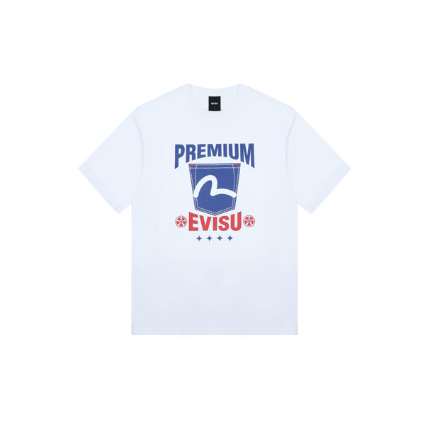 Denim Pocket Print loose fit Short-sleeve T-shirt_EV2UTS911_WH