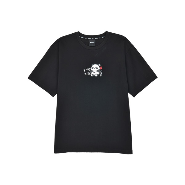 Panda lettering loose fit Short-sleeve T-shirt_EU2UTS704_BK