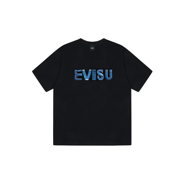 English Denim Print loose fit Short-sleeve T-shirt_EW2UTS917_BK