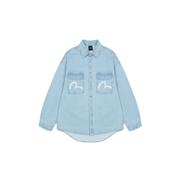 Pocket embroidery overfit Denim Shirt_EW3MSH901_LD