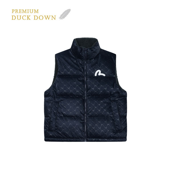 Monogram Regular Fit Boa Color Combination Highneck Down Vest_EW4MVT901_NA