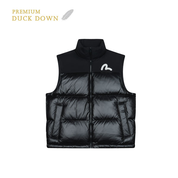 Incision color combination regular fit highneck down Vest_EW4MVT902_BK