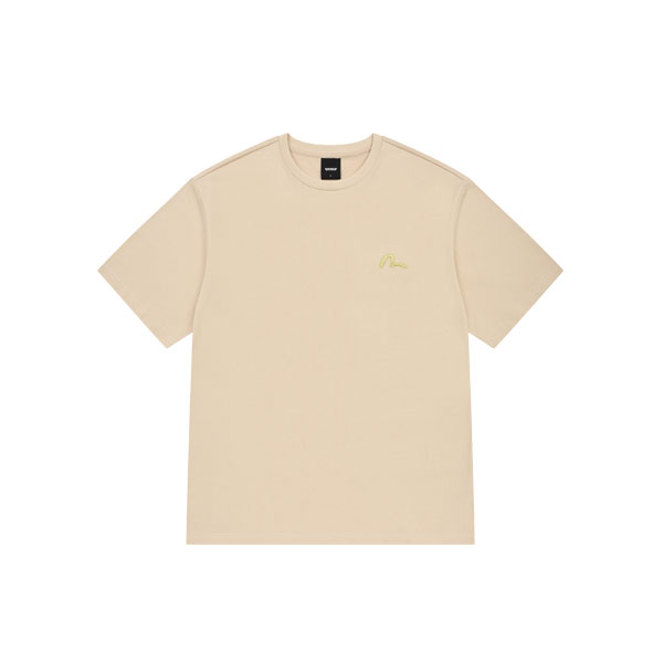 Back lettering embroidery Short-sleeve T-shirt_EY2UTS926_BE