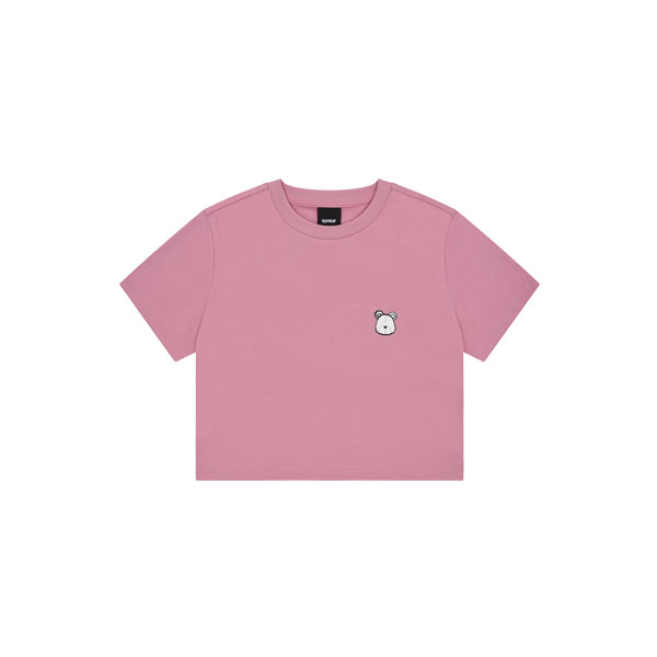 Bubble Lettering Bear Short-sleeve Crop T-shirt_EY2FTS951_PK