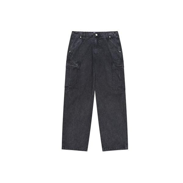Ripstop Washing loose fit Cargo Pants_EY1UPT901_BK